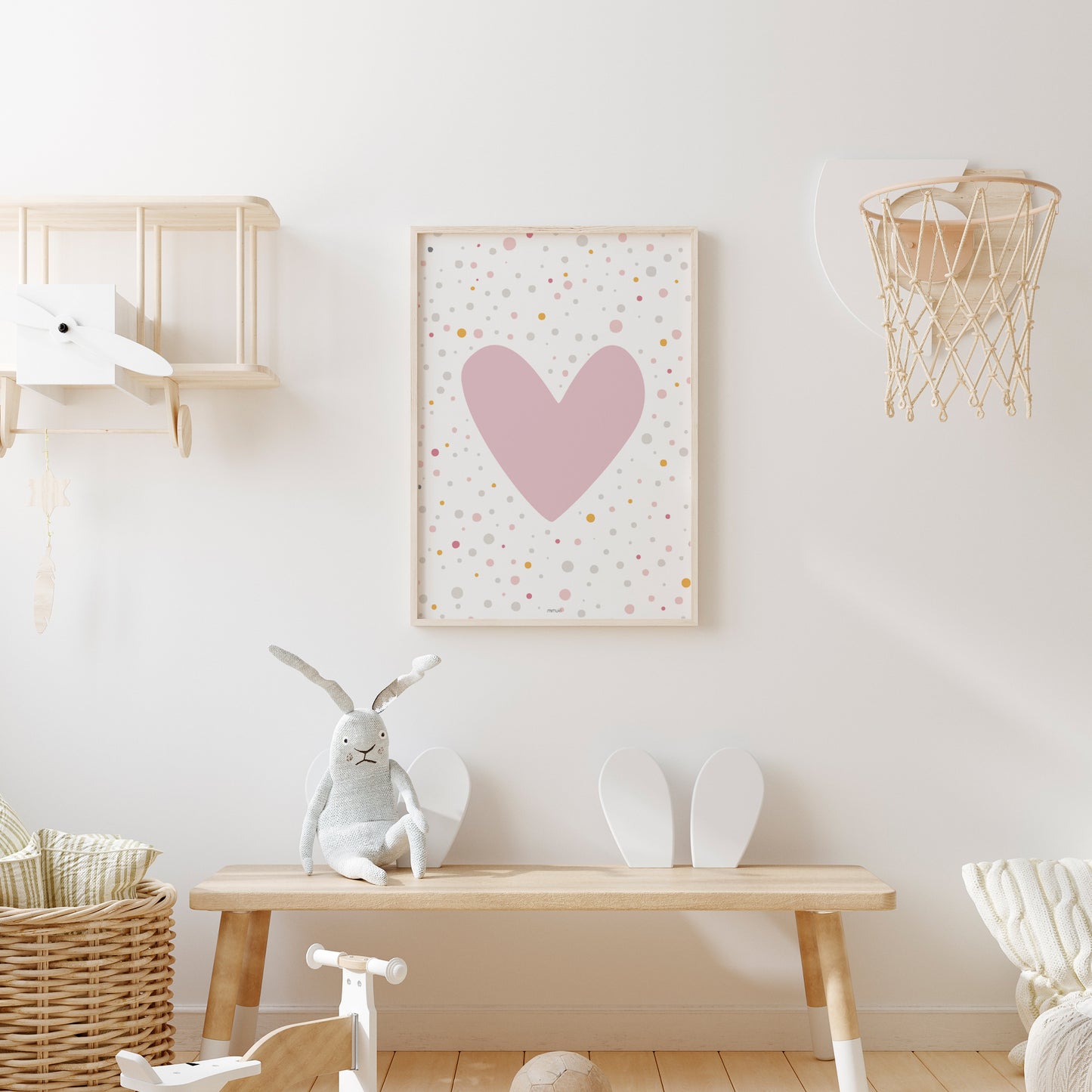Affiche Coeur Coeur - bleu / rose