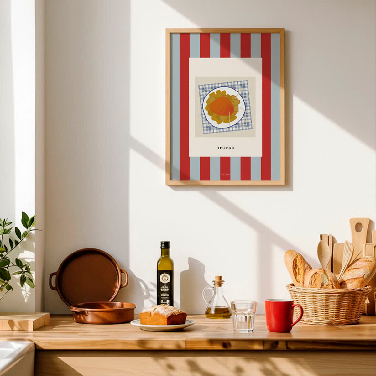 Lámina de patatas bravas para decorar la cocina