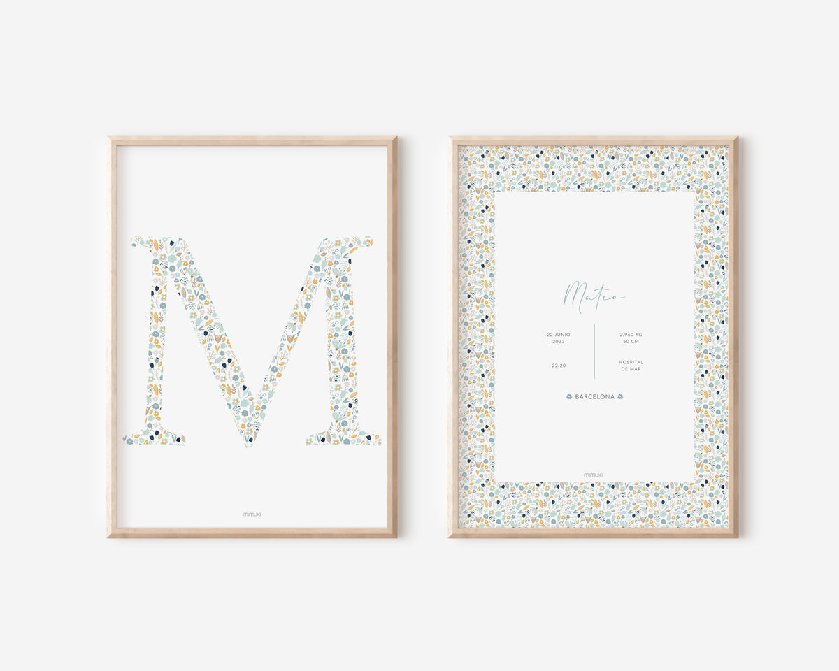 Set Natalicio Liberty personalizado para habitación de bebé