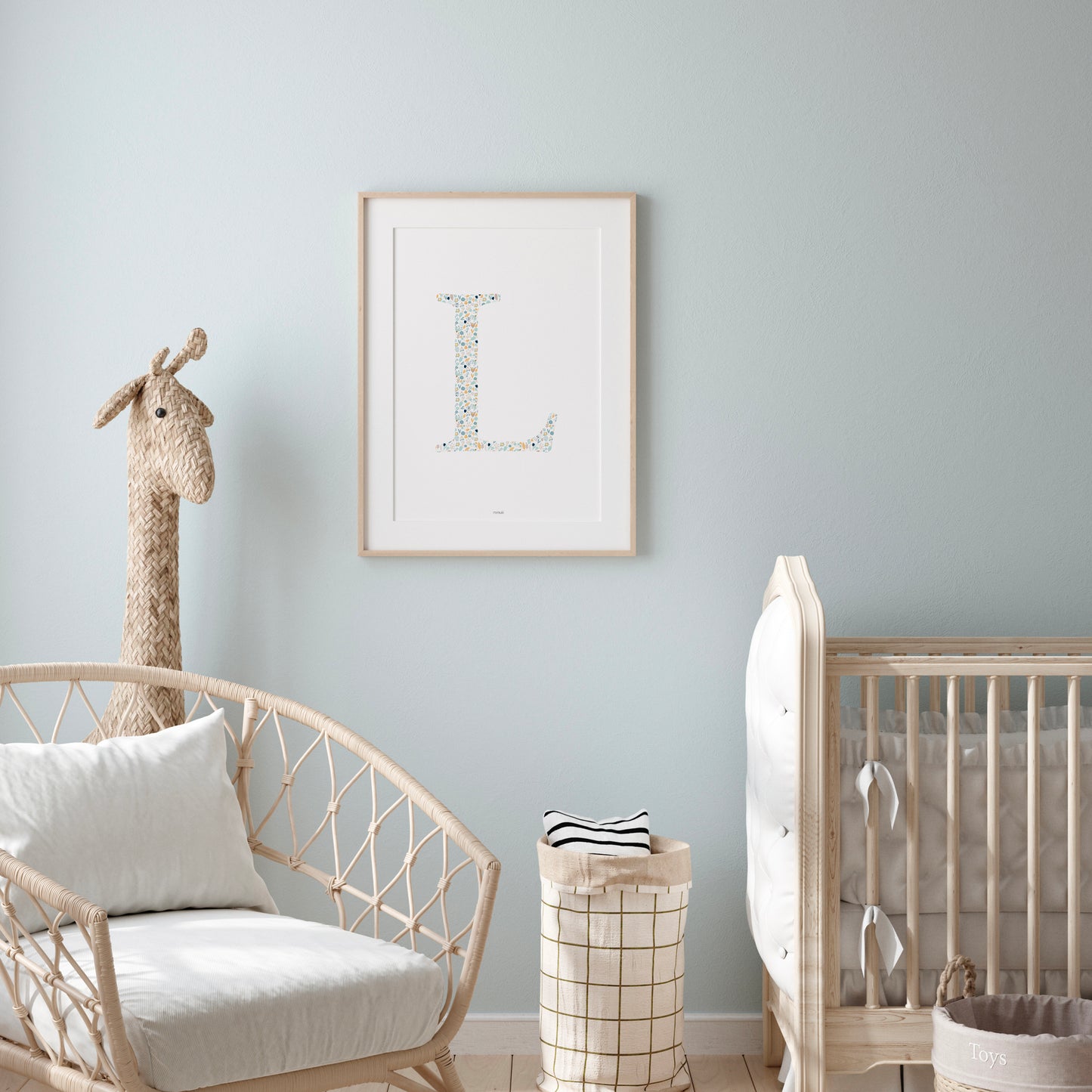 Affiche Liberty - Lettre bleue initiale