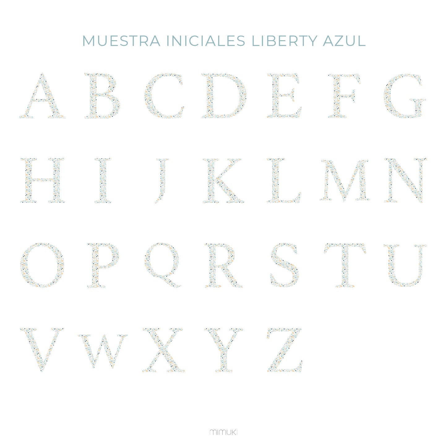 Affiche Liberty - Lettre bleue initiale
