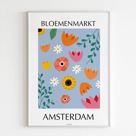 Estampe Bloemenmarkt (Amsterdam)