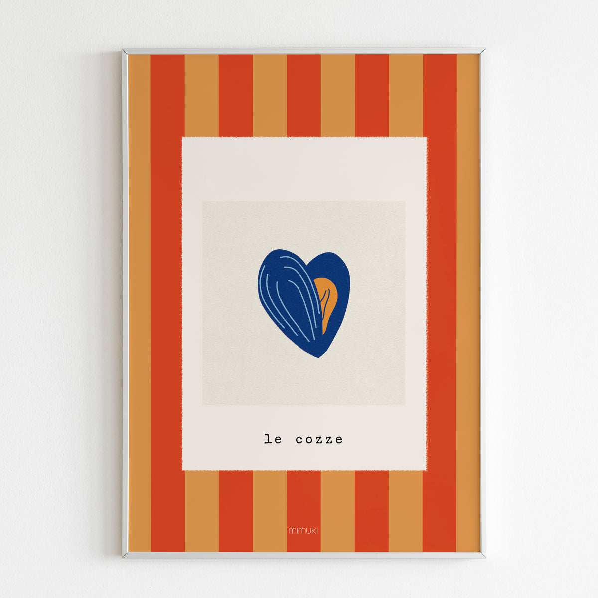 Lámina Le Cozze con ilustración de mejillón de la colección Manarola