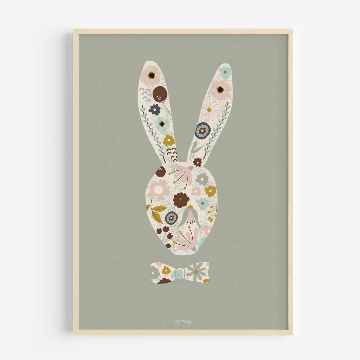 Lámina infantil Bouquet Bunny con conejo y flores de la colección Seraphina