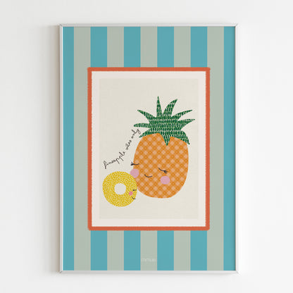 Lámina infantil Tropicool con piñas ilustradas de Mimuki