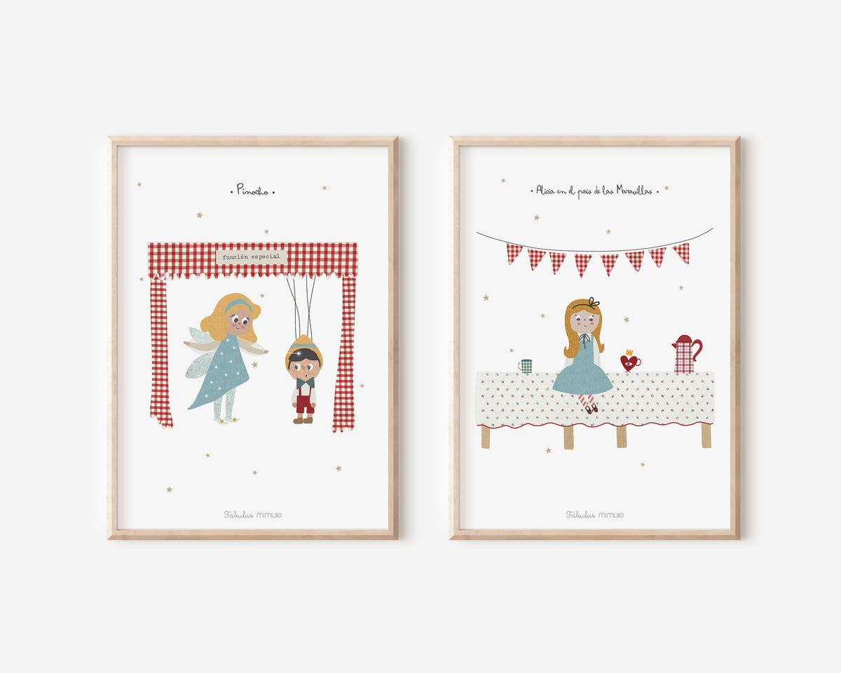 Pack de 2 láminas infantiles de cuentos de la colección Fábulas