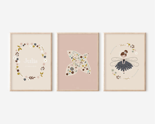 ack de 3 láminas infantiles de la colección Seraphina de MIMUKI