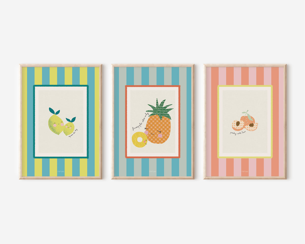 Pack de láminas de frutas Fruit Parade para habitación infantil