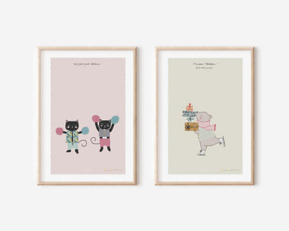 Pack de láminas Les Petits Casse-Cous para habitación infantil