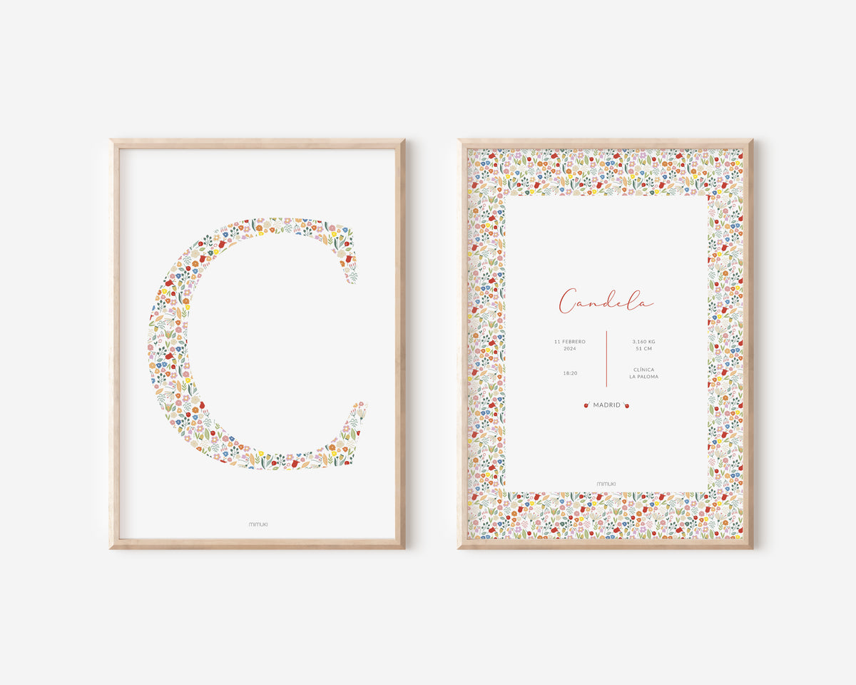 Set de 2 láminas natalicio personalizadas Liberty