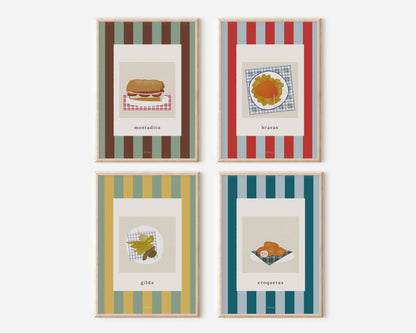 Set de 4 láminas para cocina de la colección Ronda