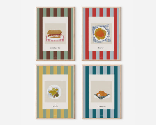 Set de 4 láminas para cocina de la colección Ronda