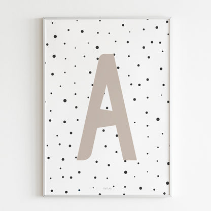 Affiche Lettre Dots en sable