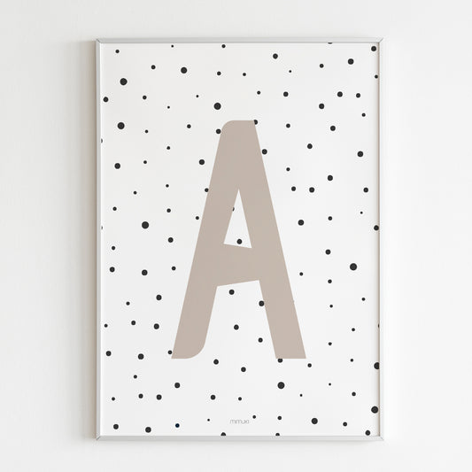 Affiche Lettre Dots en sable